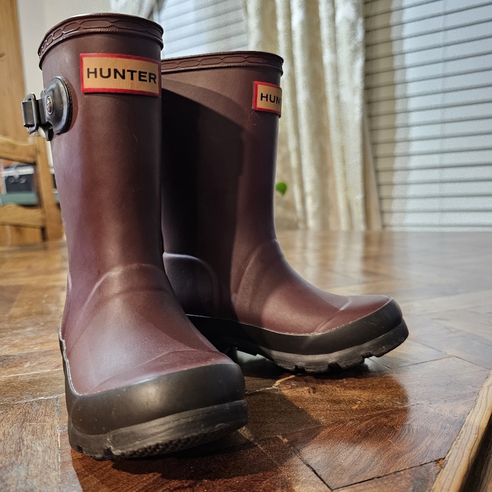 Hunter Kid's Brown Rain Boots